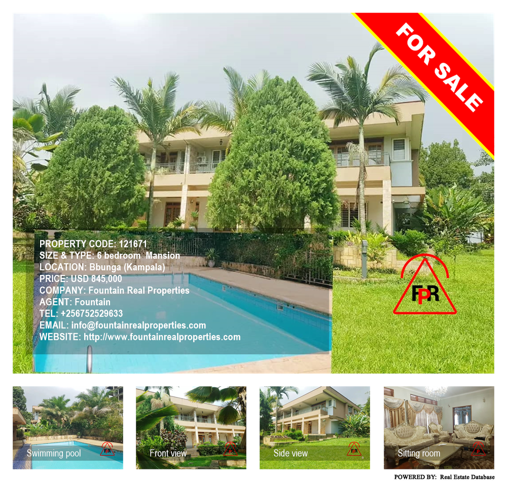 6 bedroom Mansion  for sale in Bbunga Kampala Uganda, code: 121671