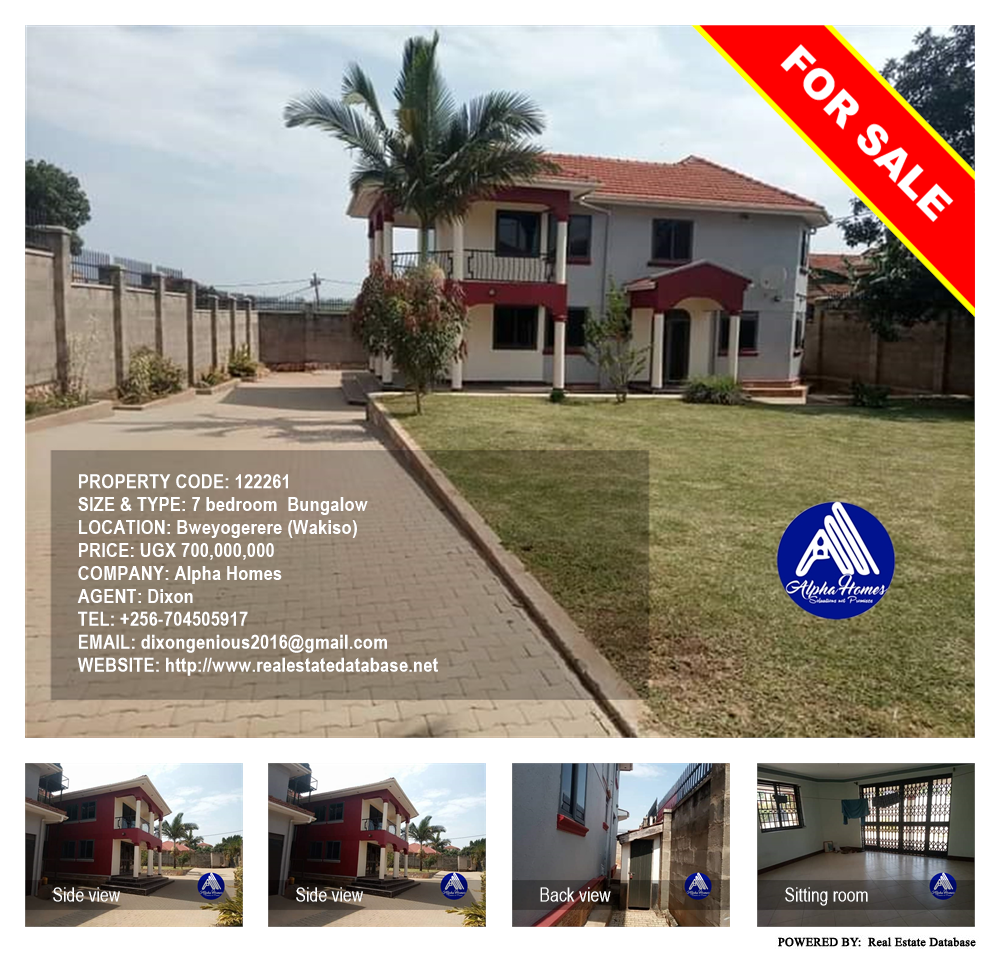 7 bedroom Bungalow  for sale in Bweyogerere Wakiso Uganda, code: 122261