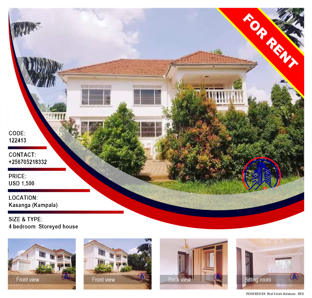 4 bedroom Storeyed house  for rent in Kansanga Kampala Uganda, code: 122413