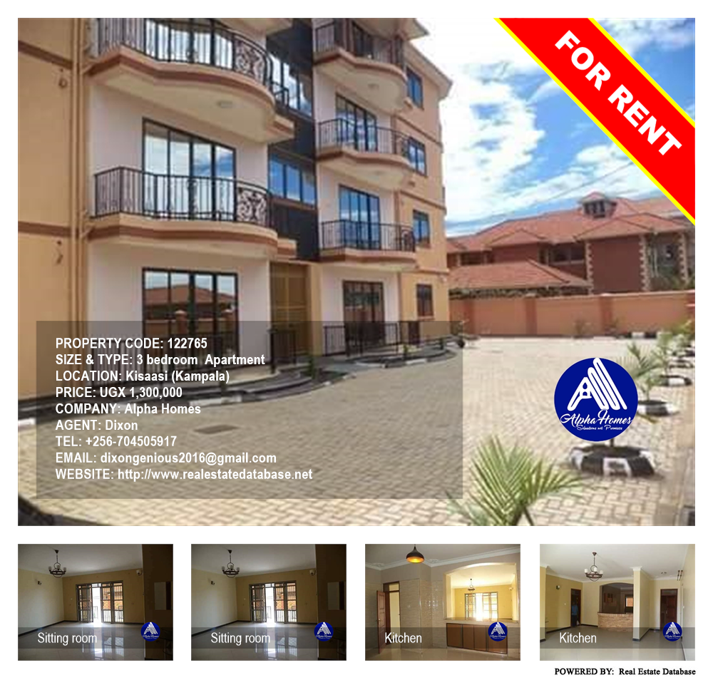 3 bedroom Apartment  for rent in Kisaasi Kampala Uganda, code: 122765