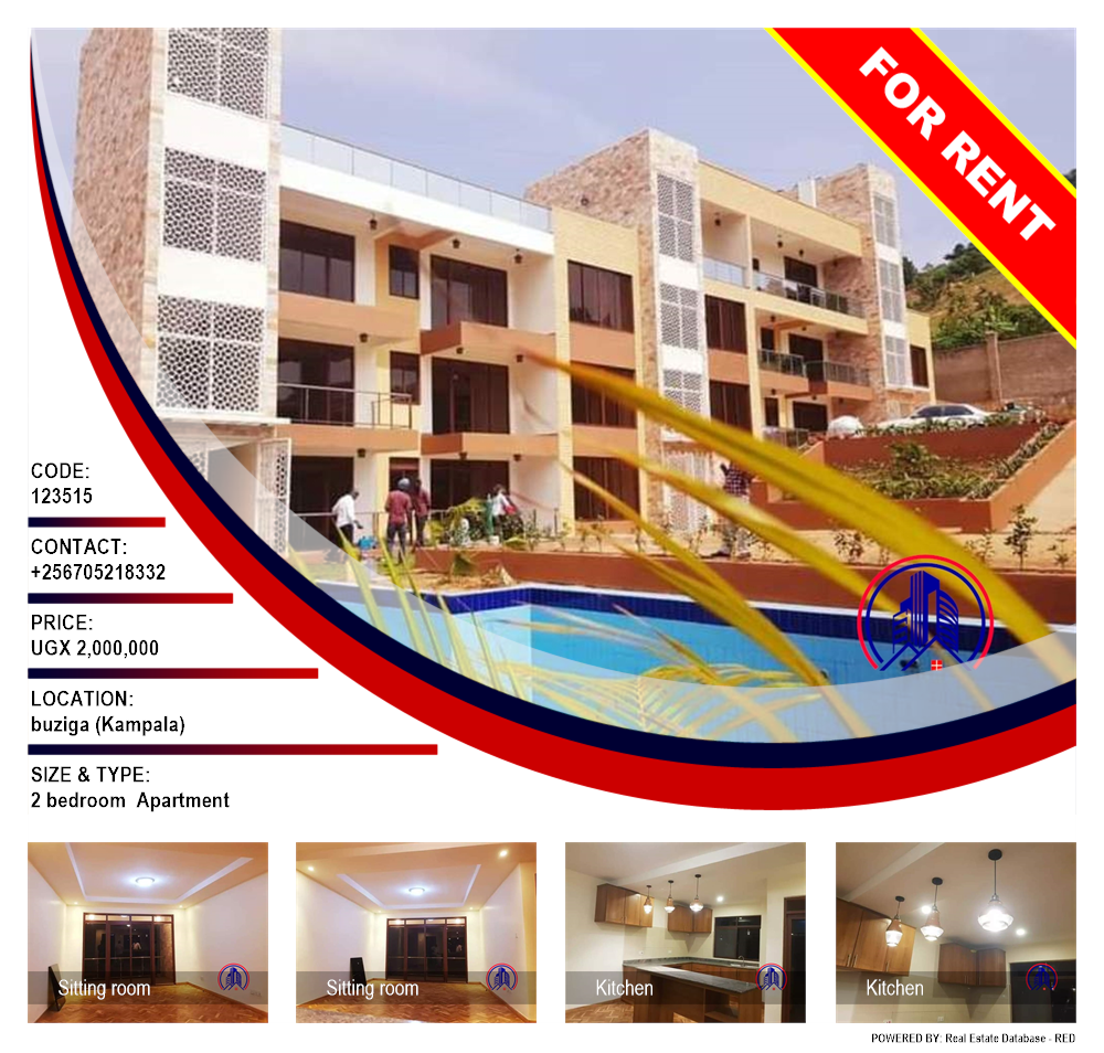 2 bedroom Apartment  for rent in Buziga Kampala Uganda, code: 123515