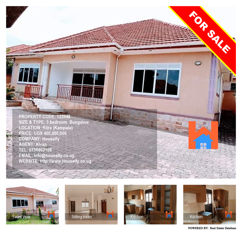 3 bedroom Bungalow  for sale in Kiira Kampala Uganda, code: 123946