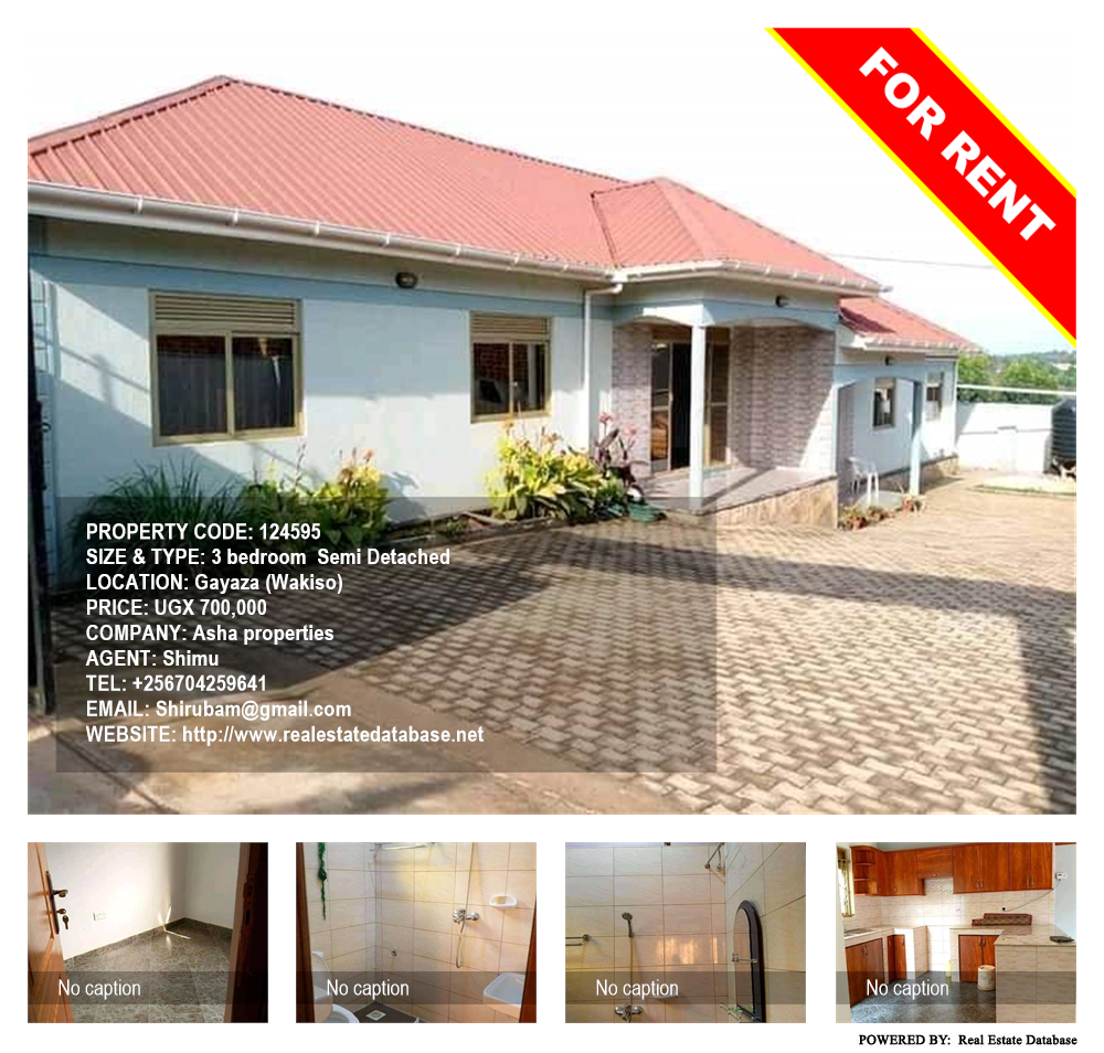 3 bedroom Semi Detached  for rent in Gayaza Wakiso Uganda, code: 124595