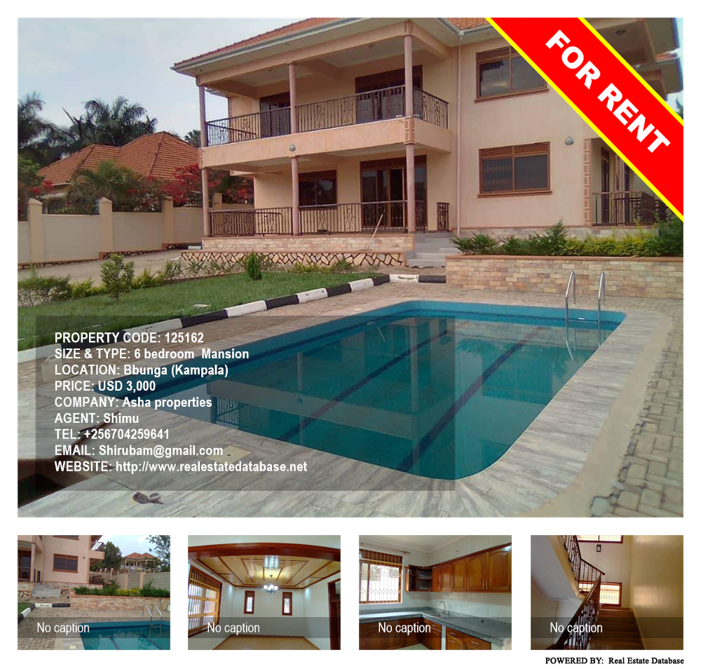 6 bedroom Mansion  for rent in Bbunga Kampala Uganda, code: 125162