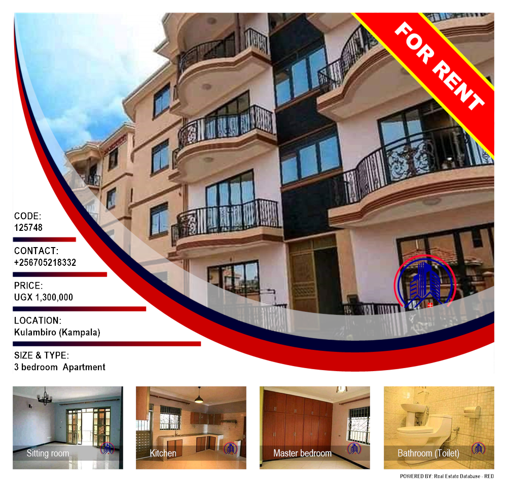 3 bedroom Apartment  for rent in Kulambilo Kampala Uganda, code: 125748