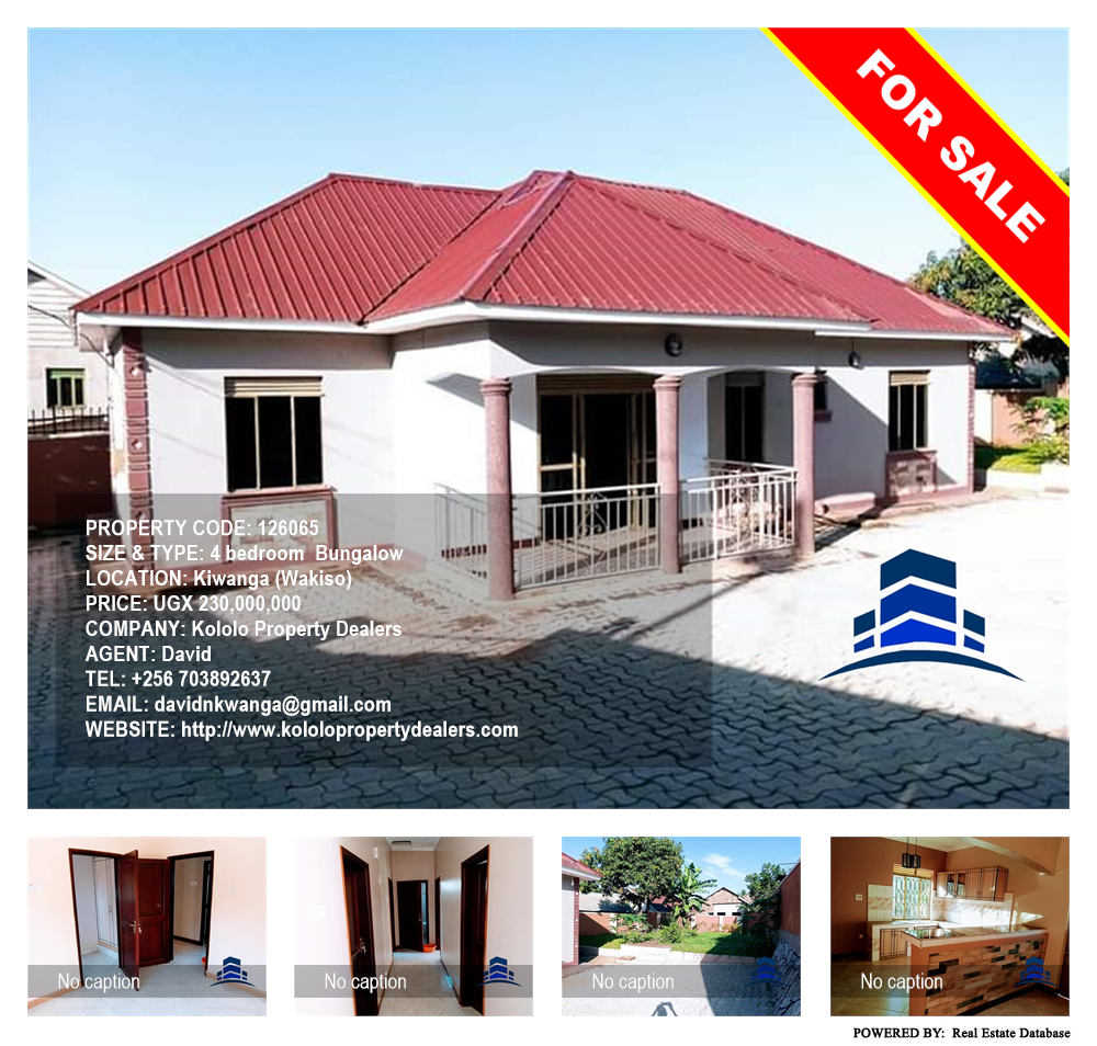 4 bedroom Bungalow  for sale in Kiwanga Wakiso Uganda, code: 126065