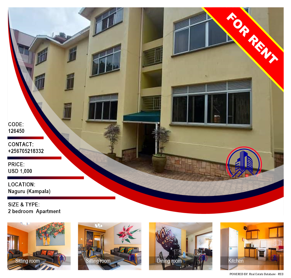 2 bedroom Apartment  for rent in Naguru Kampala Uganda, code: 126450