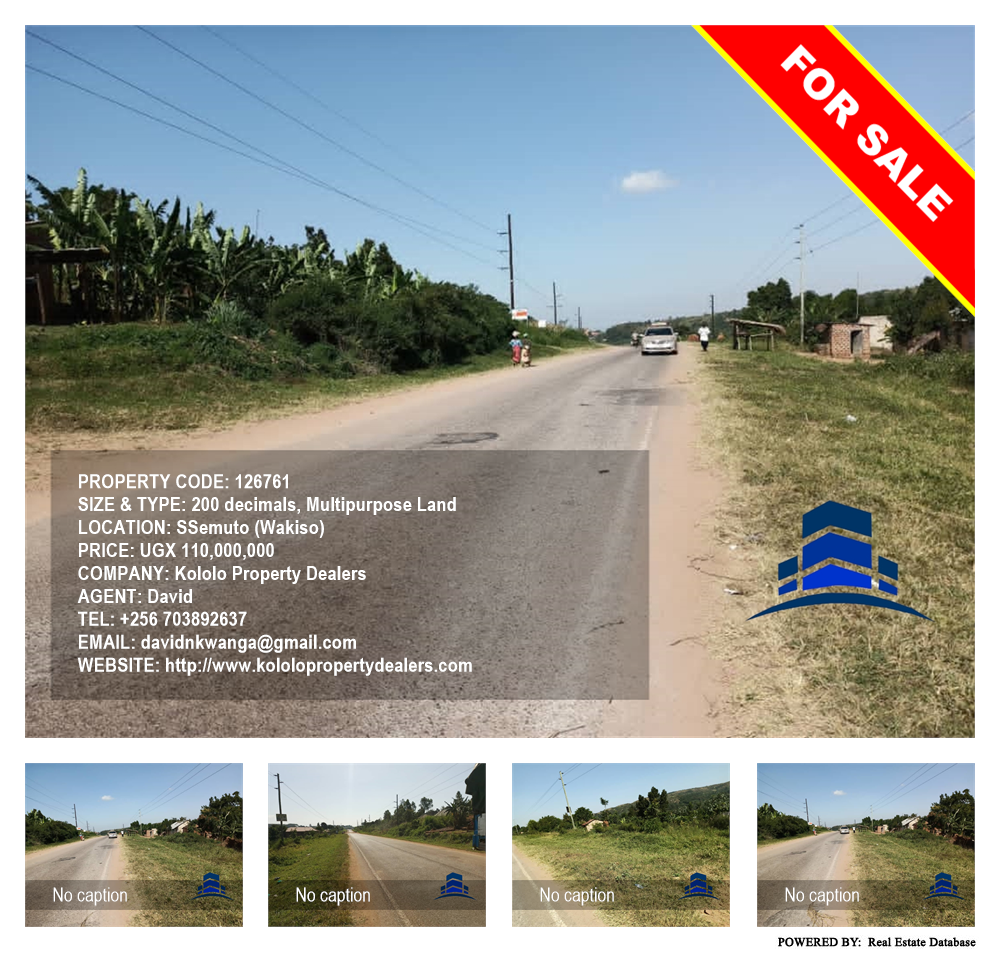 Multipurpose Land  for sale in Ssemuto Wakiso Uganda, code: 126761