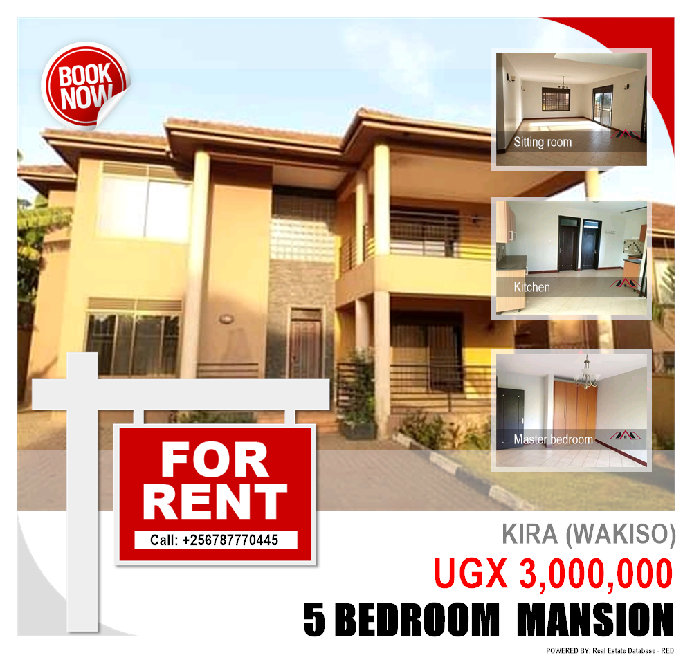5 bedroom Mansion  for rent in Kira Wakiso Uganda, code: 128010