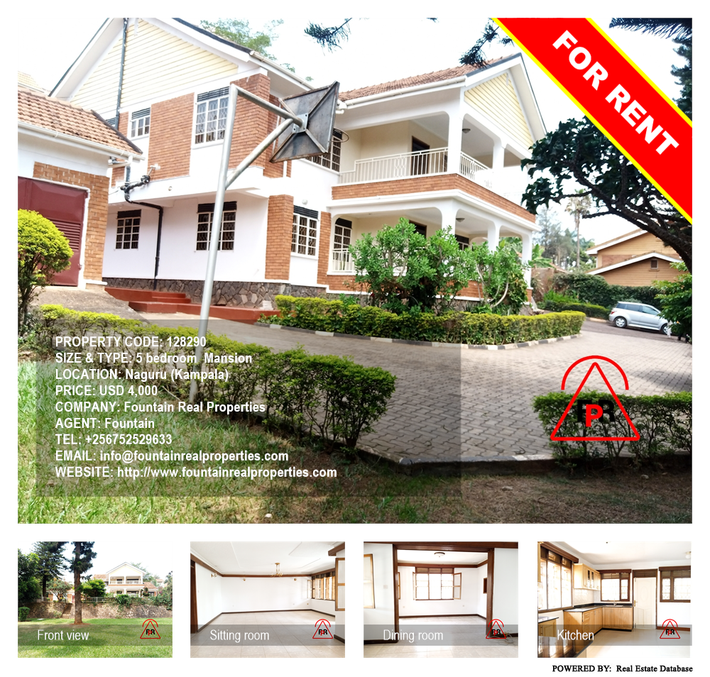 5 bedroom Mansion  for rent in Naguru Kampala Uganda, code: 128290