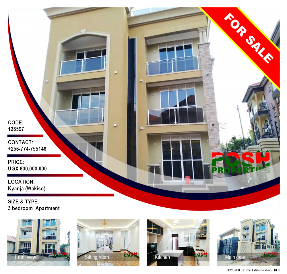 3 bedroom Apartment  for sale in Kyanja Wakiso Uganda, code: 128597