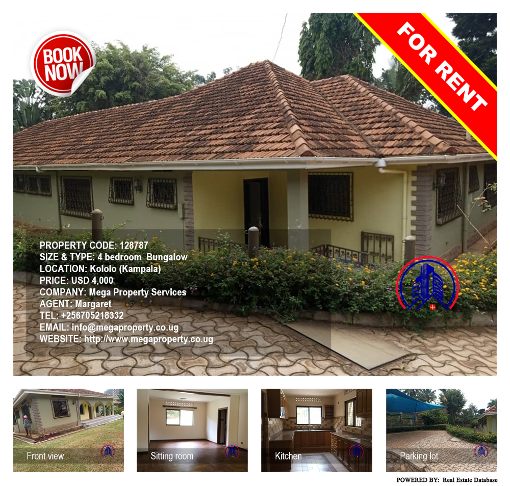 4 bedroom Bungalow  for rent in Kololo Kampala Uganda, code: 128787