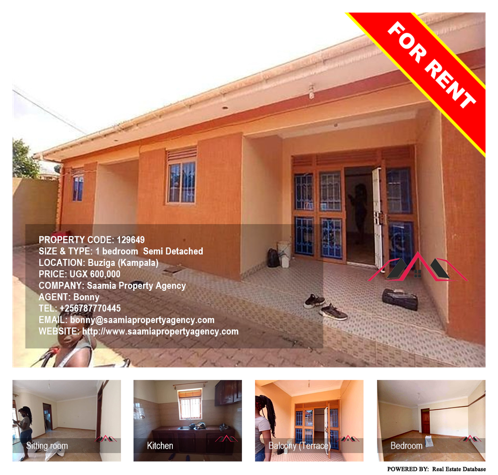 1 bedroom Semi Detached  for rent in Buziga Kampala Uganda, code: 129649