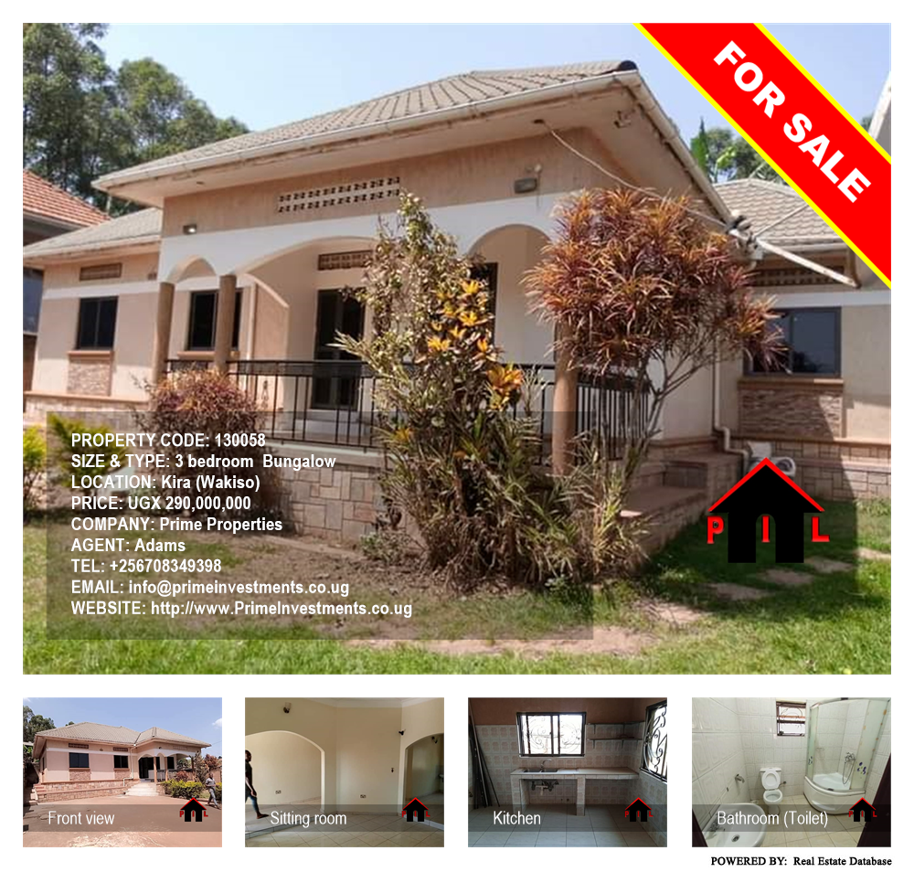 3 bedroom Bungalow  for sale in Kira Wakiso Uganda, code: 130058