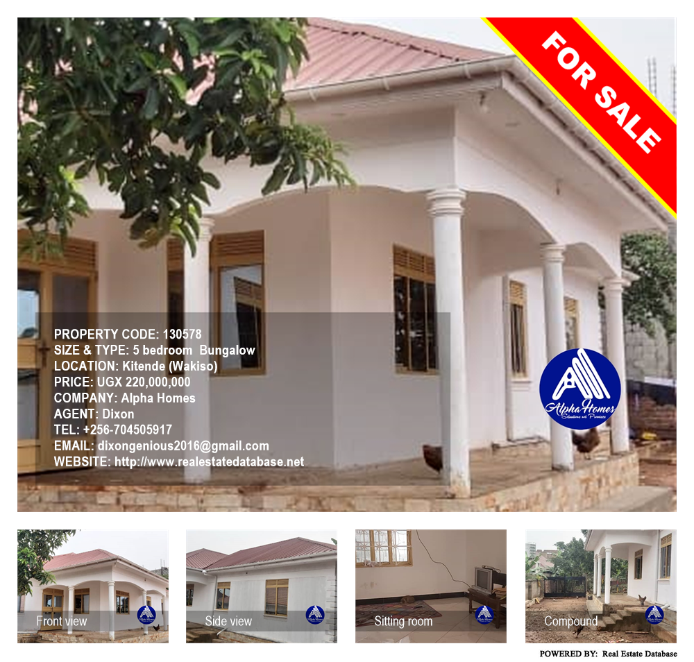 5 bedroom Bungalow  for sale in Kitende Wakiso Uganda, code: 130578