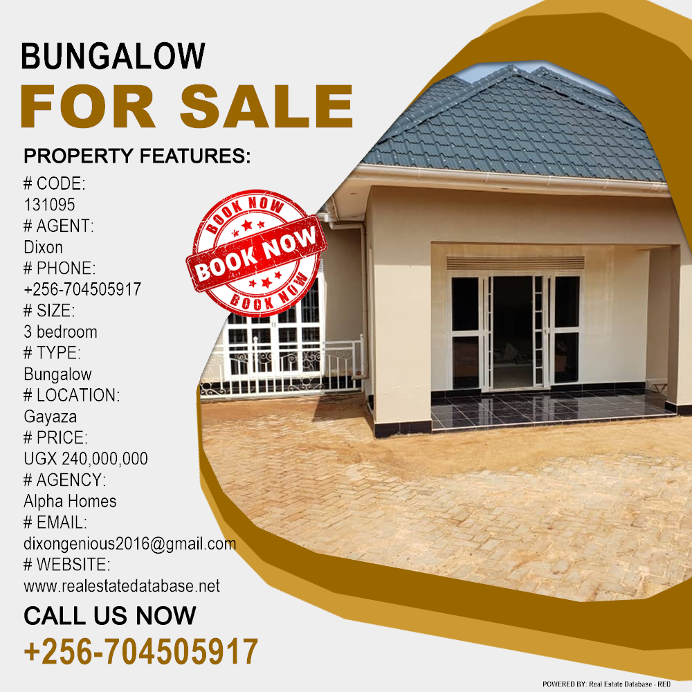 3 bedroom Bungalow  for sale in Gayaza Wakiso Uganda, code: 131095