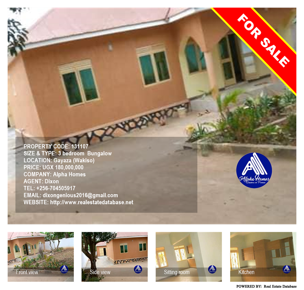 3 bedroom Bungalow  for sale in Gayaza Wakiso Uganda, code: 131107