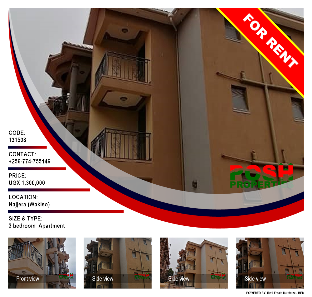 3 bedroom Apartment  for rent in Najjera Wakiso Uganda, code: 131508