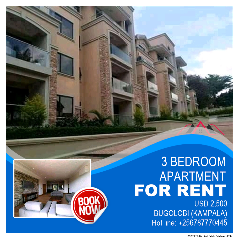 3 bedroom Apartment  for rent in Bugoloobi Kampala Uganda, code: 131601