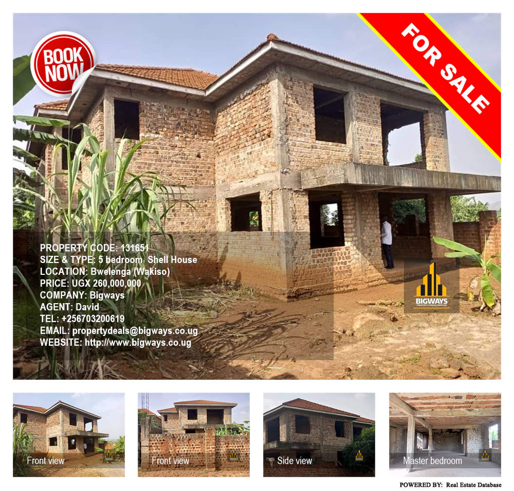 5 bedroom Shell House  for sale in Bwelenga Wakiso Uganda, code: 131651