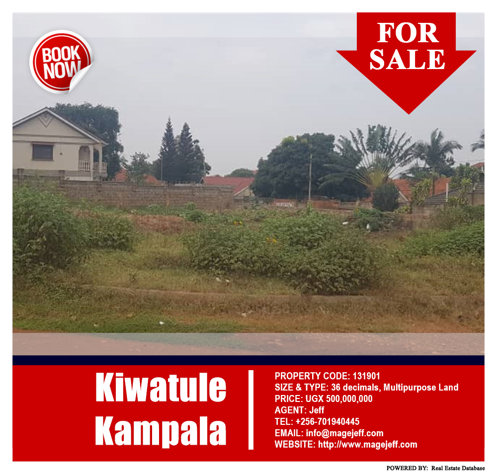 Multipurpose Land  for sale in Kiwaatule Kampala Uganda, code: 131901
