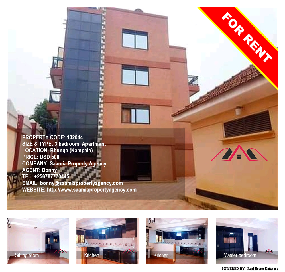 3 bedroom Apartment  for rent in Bbunga Kampala Uganda, code: 132044