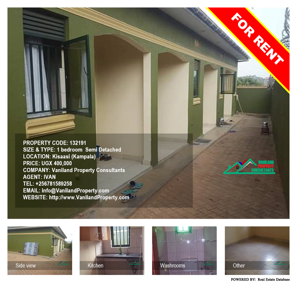 1 bedroom Semi Detached  for rent in Kisaasi Kampala Uganda, code: 132191