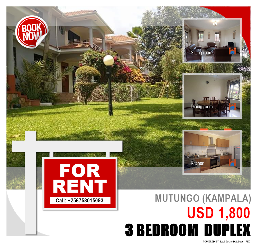 3 bedroom Duplex  for rent in Mutungo Kampala Uganda, code: 133276