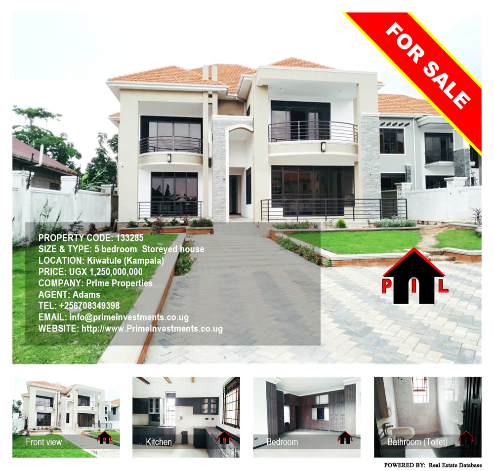 5 bedroom Storeyed house  for sale in Kiwaatule Kampala Uganda, code: 133285