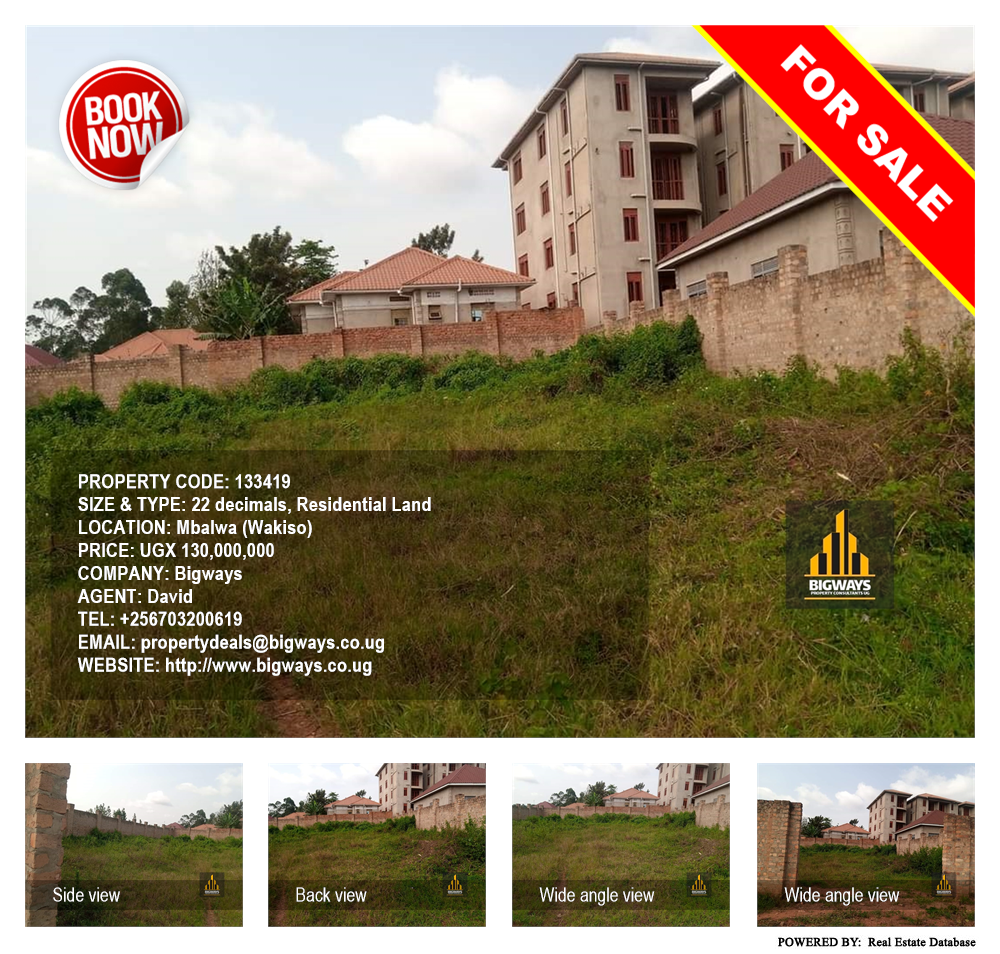 Residential Land  for sale in Mbalwa Wakiso Uganda, code: 133419