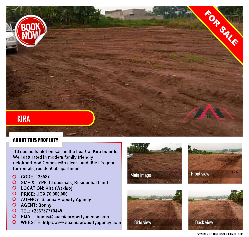 Residential Land  for sale in Kira Wakiso Uganda, code: 133587