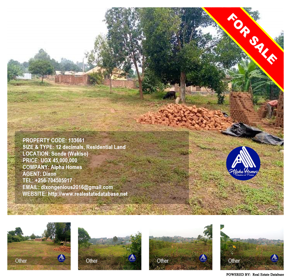 Residential Land  for sale in Sonde Wakiso Uganda, code: 133661
