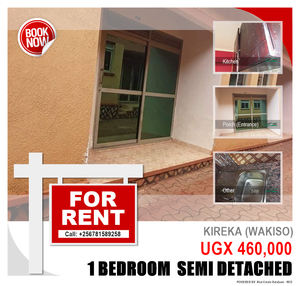 1 bedroom Semi Detached  for rent in Kireka Wakiso Uganda, code: 133752