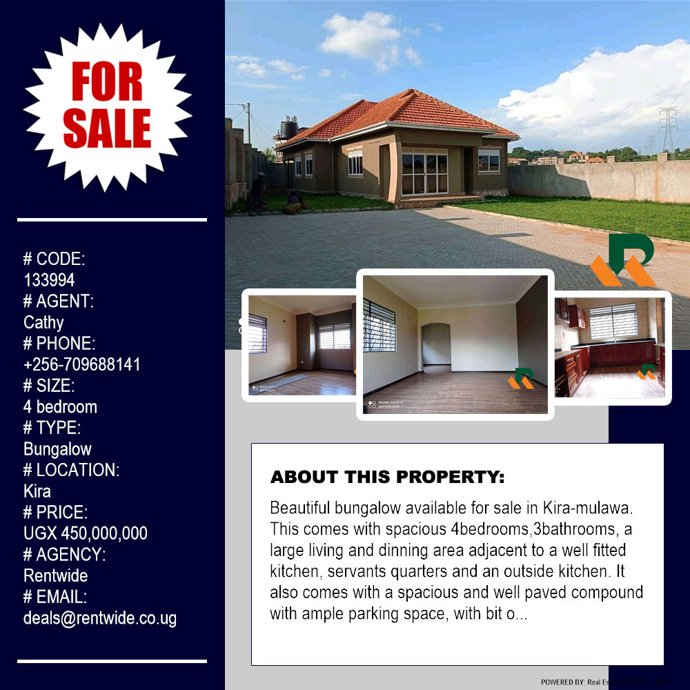 4 bedroom Bungalow  for sale in Kira Wakiso Uganda, code: 133994