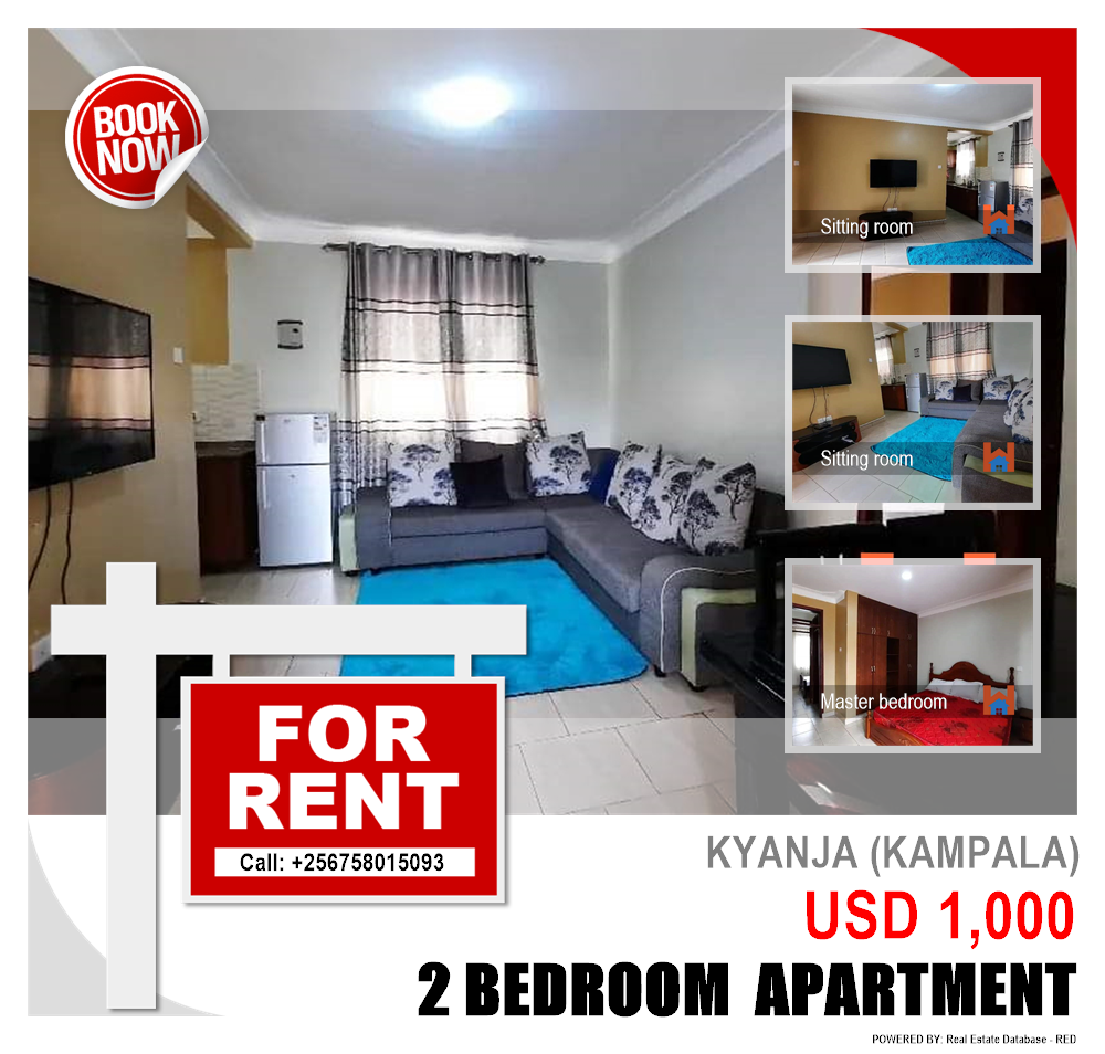 2 bedroom Apartment  for rent in Kyanja Kampala Uganda, code: 134316