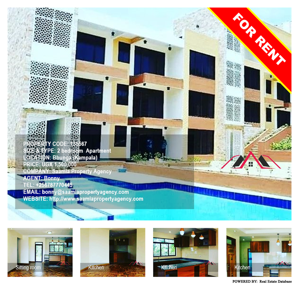 2 bedroom Apartment  for rent in Bbunga Kampala Uganda, code: 135567