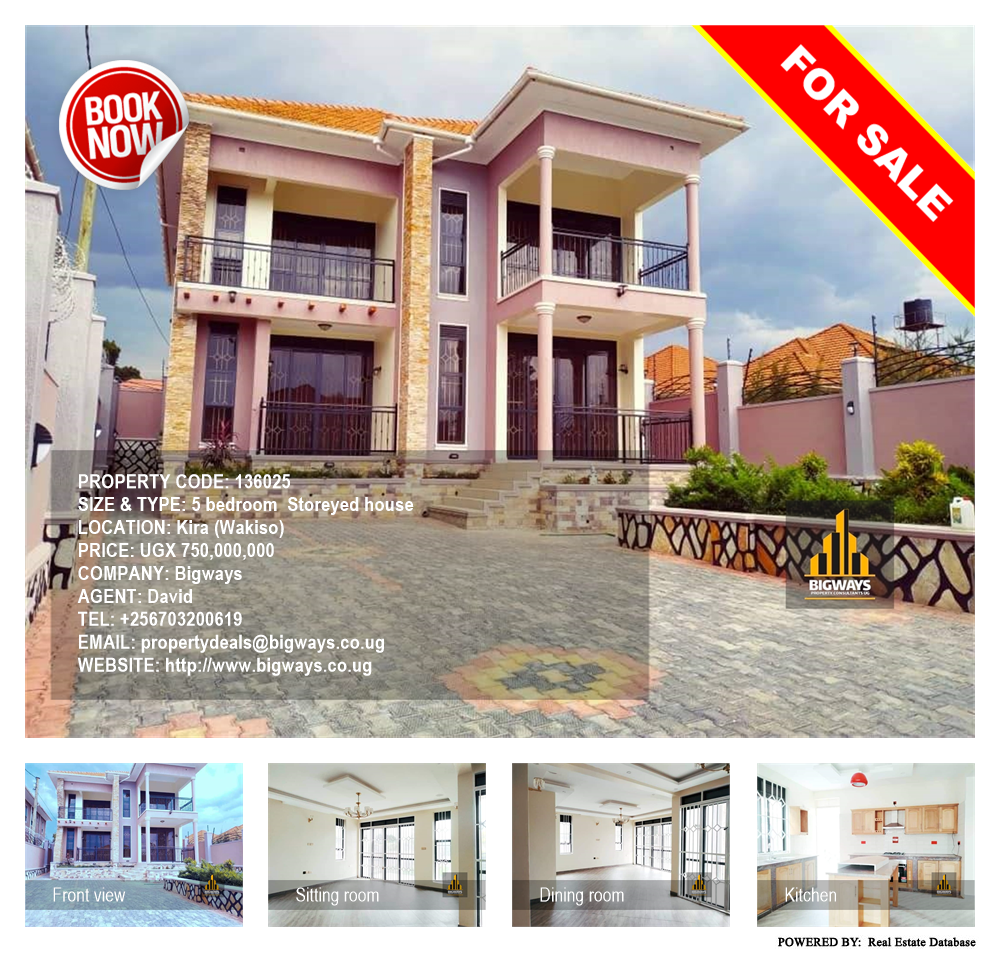 5 bedroom Storeyed house  for sale in Kira Wakiso Uganda, code: 136025