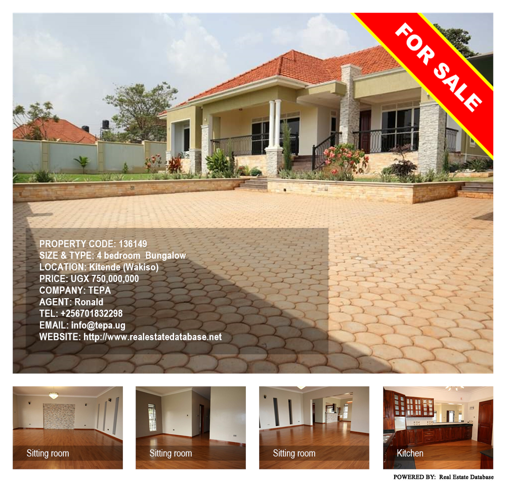 4 bedroom Bungalow  for sale in Kitende Wakiso Uganda, code: 136149