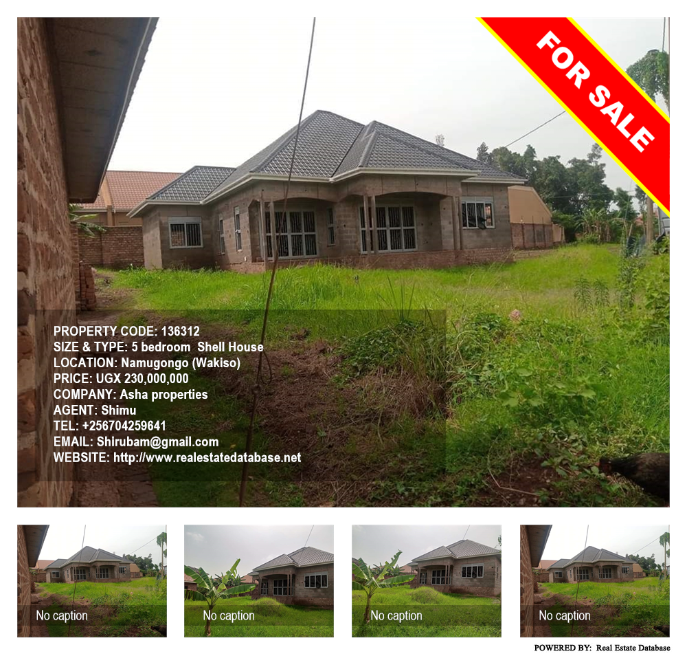 5 bedroom Shell House  for sale in Namugongo Wakiso Uganda, code: 136312