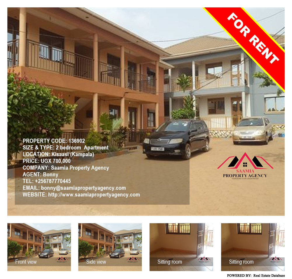 2 bedroom Apartment  for rent in Kisaasi Kampala Uganda, code: 136902