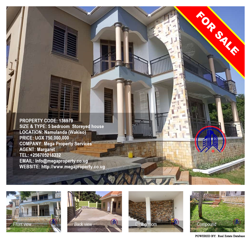 5 bedroom Storeyed house  for sale in Namulanda Wakiso Uganda, code: 136979