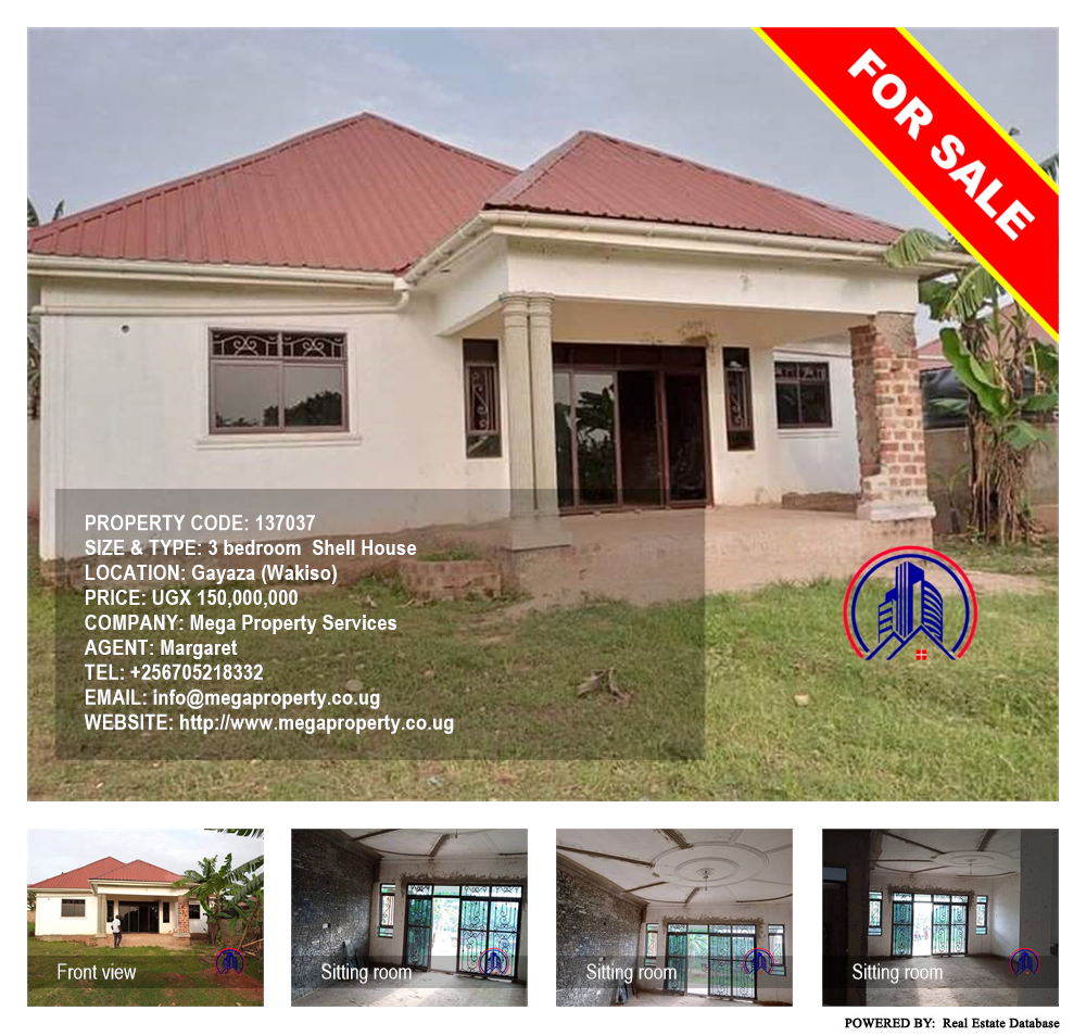 3 bedroom Shell House  for sale in Gayaza Wakiso Uganda, code: 137037