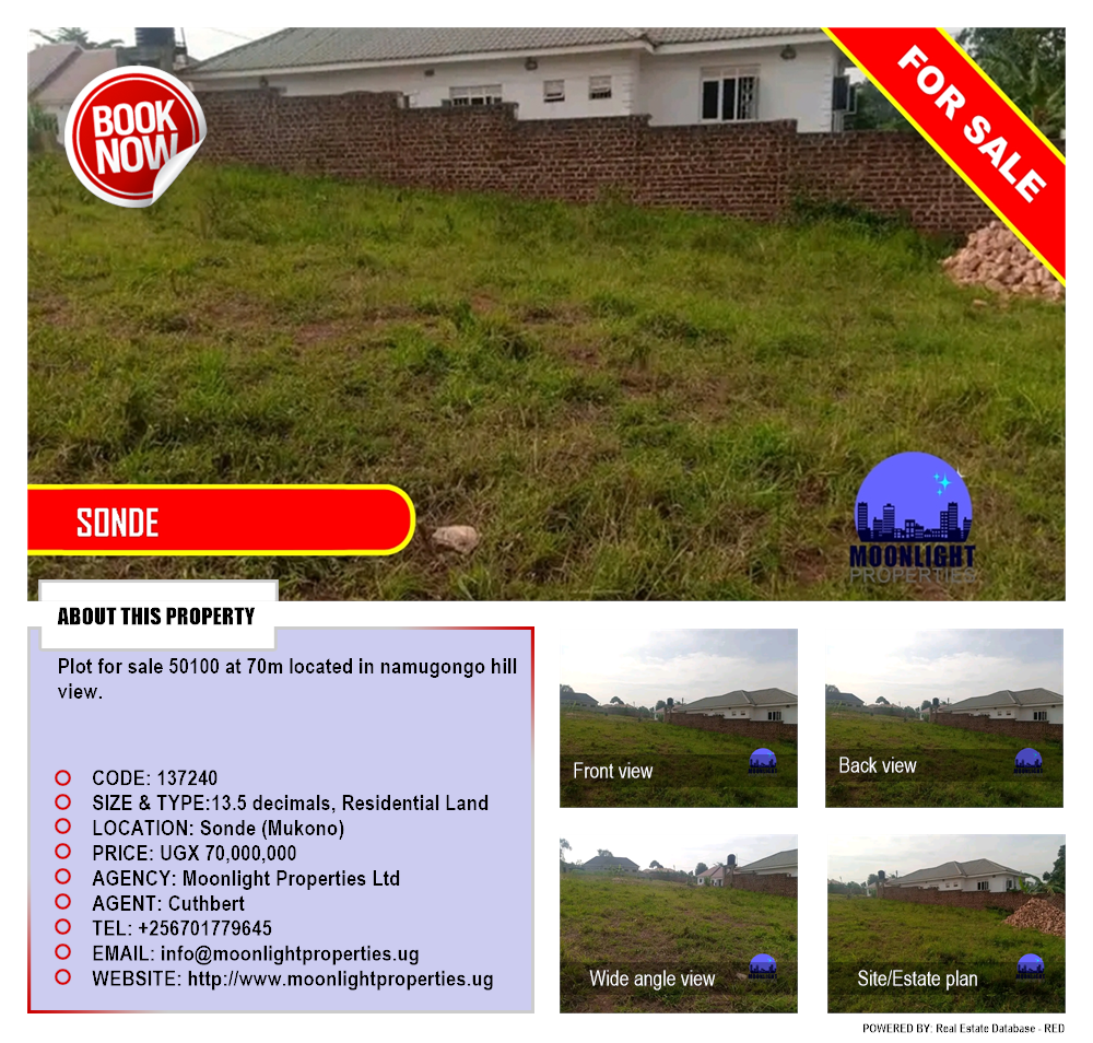 Residential Land  for sale in Sonde Mukono Uganda, code: 137240