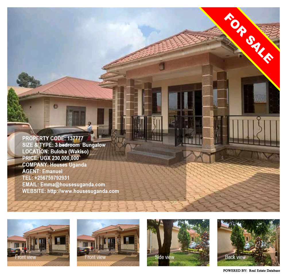 3 bedroom Bungalow  for sale in Buloba Wakiso Uganda, code: 137777