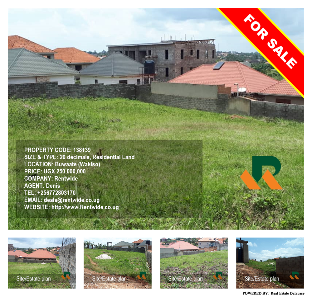 Residential Land  for sale in Buwaate Wakiso Uganda, code: 138139