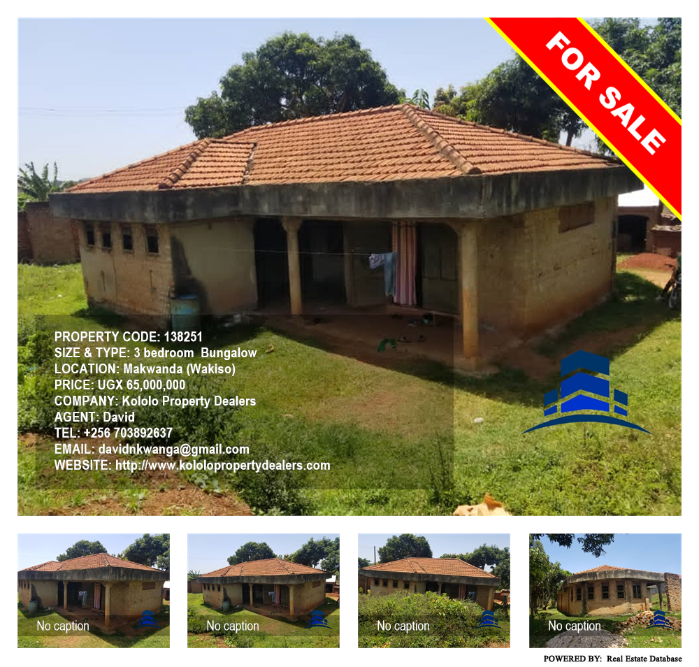 3 bedroom Bungalow  for sale in Makwanda Wakiso Uganda, code: 138251