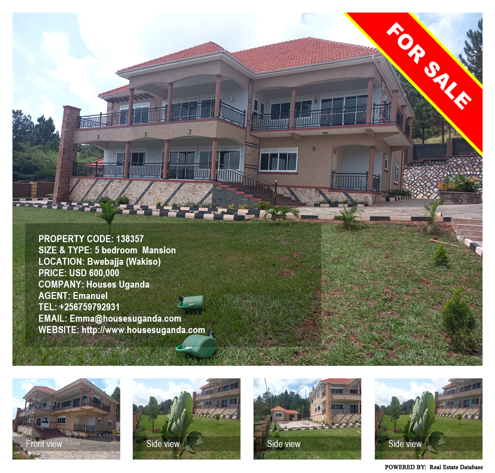 5 bedroom Mansion  for sale in Bwebajja Wakiso Uganda, code: 138357