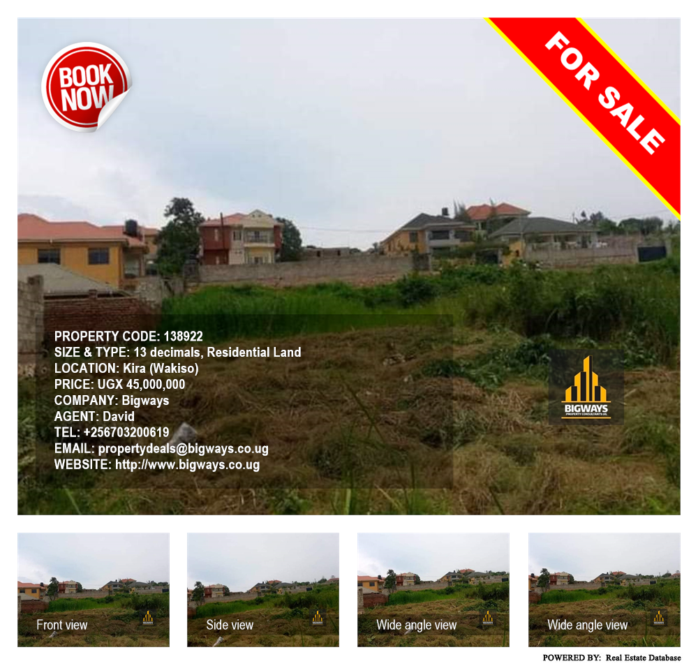 Residential Land  for sale in Kira Wakiso Uganda, code: 138922