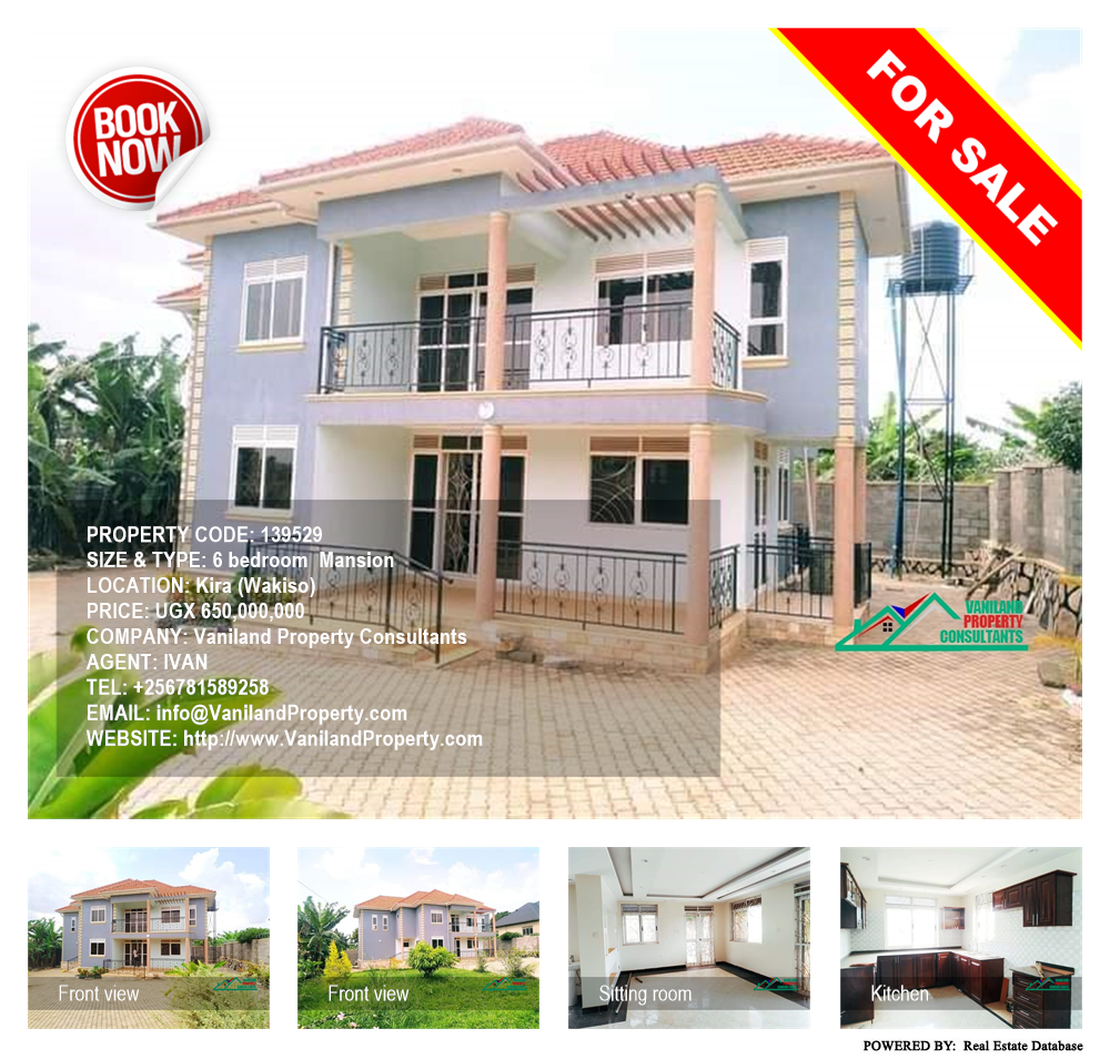 6 bedroom Mansion  for sale in Kira Wakiso Uganda, code: 139529