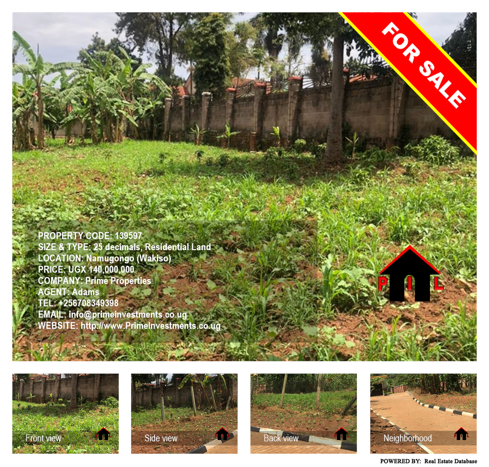 Residential Land  for sale in Namugongo Wakiso Uganda, code: 139597